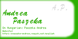 andrea paszeka business card